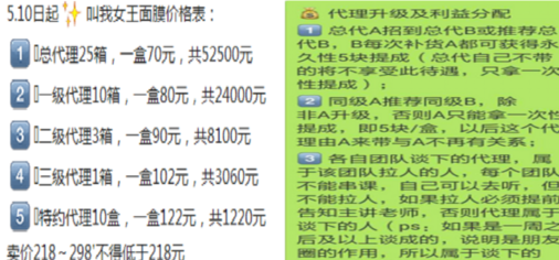 “诱”入微商因卖面膜惹上